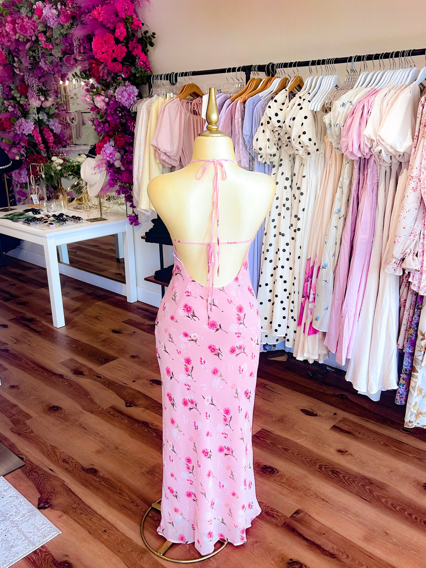 The Blossom Romance Halter Neck Maxi Dress