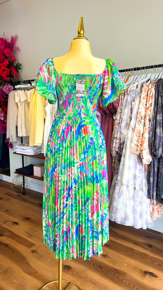 Cerulean-Green Summer Dress