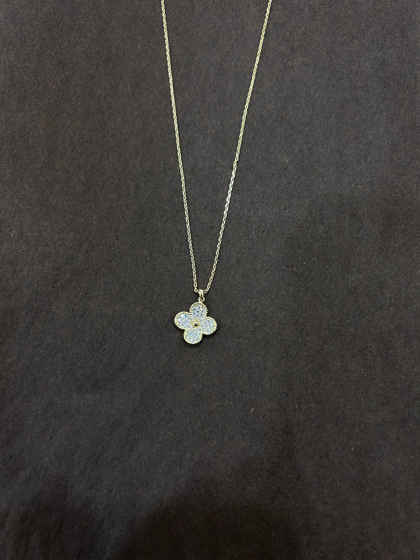 Clover Cubic Zirconia Necklace- Small