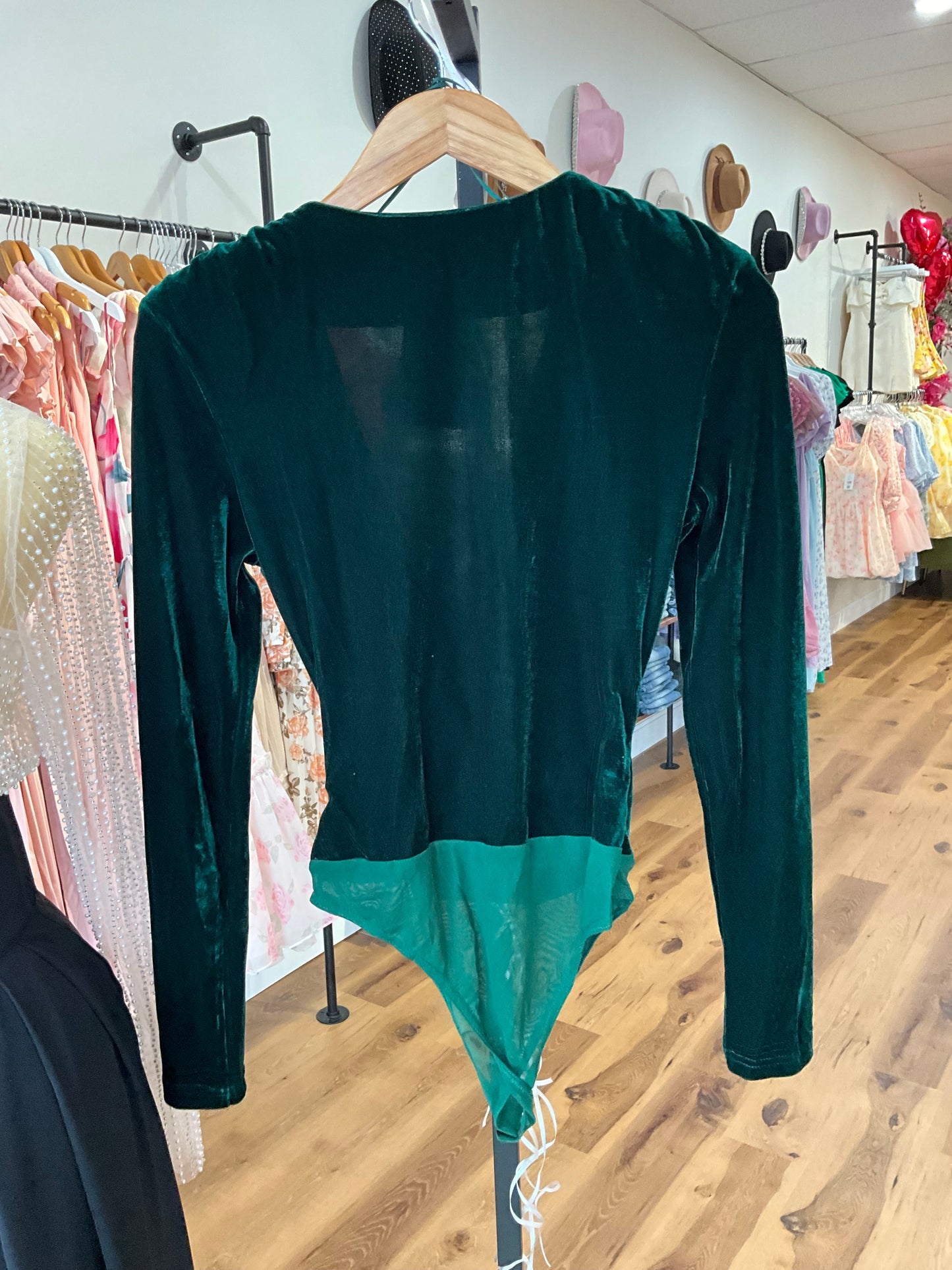 Velvet Evergreen Bodysuit