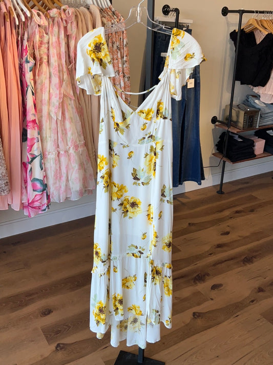 Yellow White Long Dress