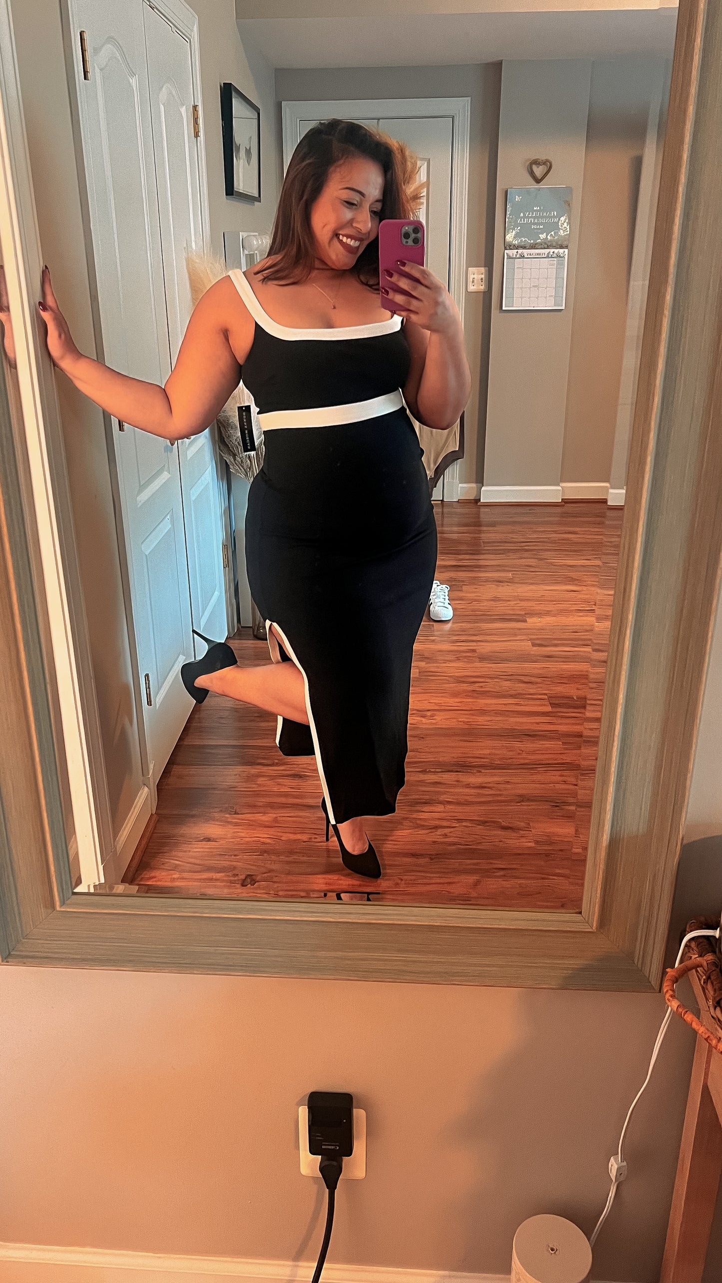 90’s Classic Black and White Dress- PLUS SIZE