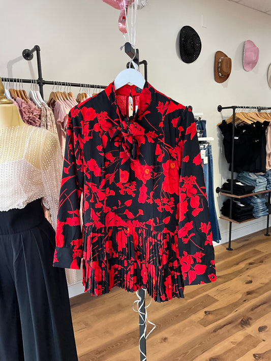 Japanese Black & Red Blouse