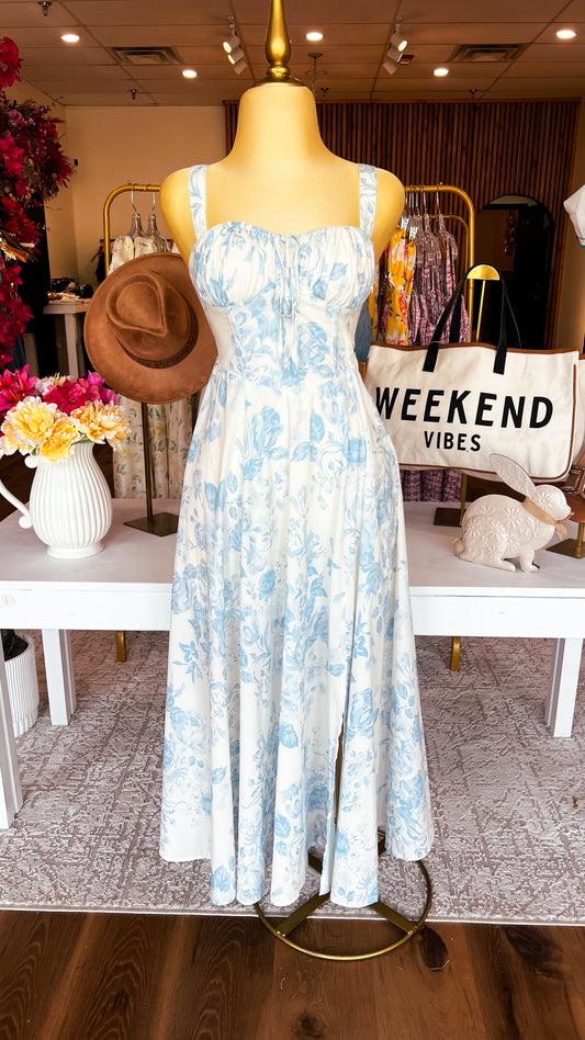 The Baby Blue Milkmaid Dress