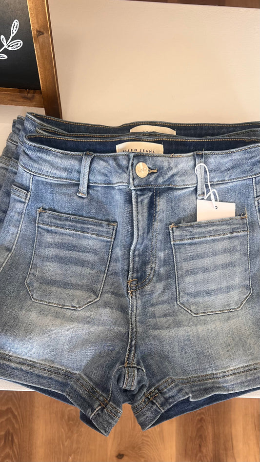 Hi Rise Jeans Shorts