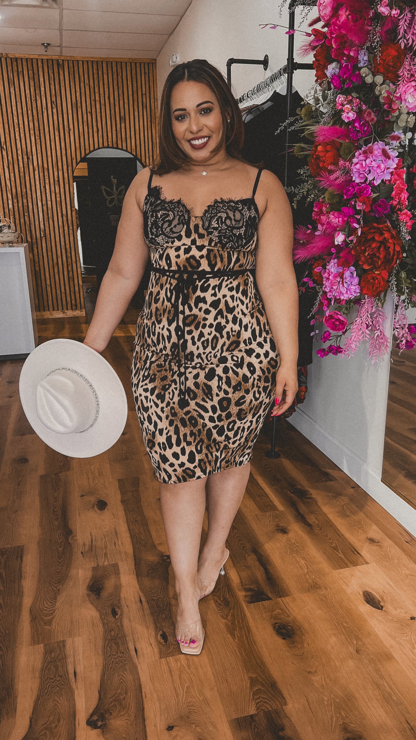 Leopard Print Midi Dress