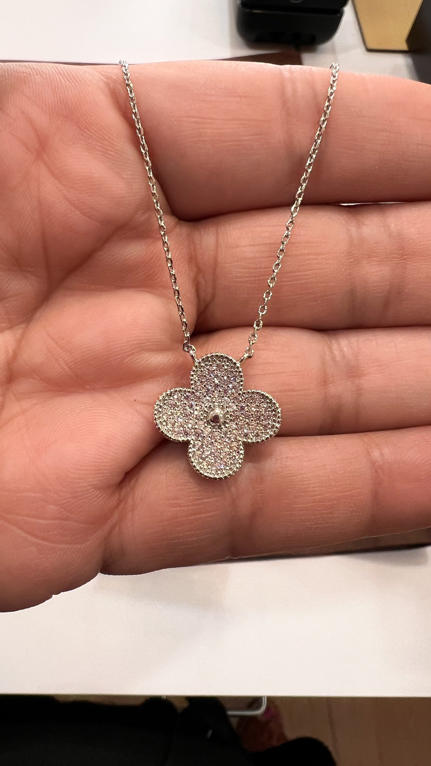 Clover Cubic Zirconia Necklace