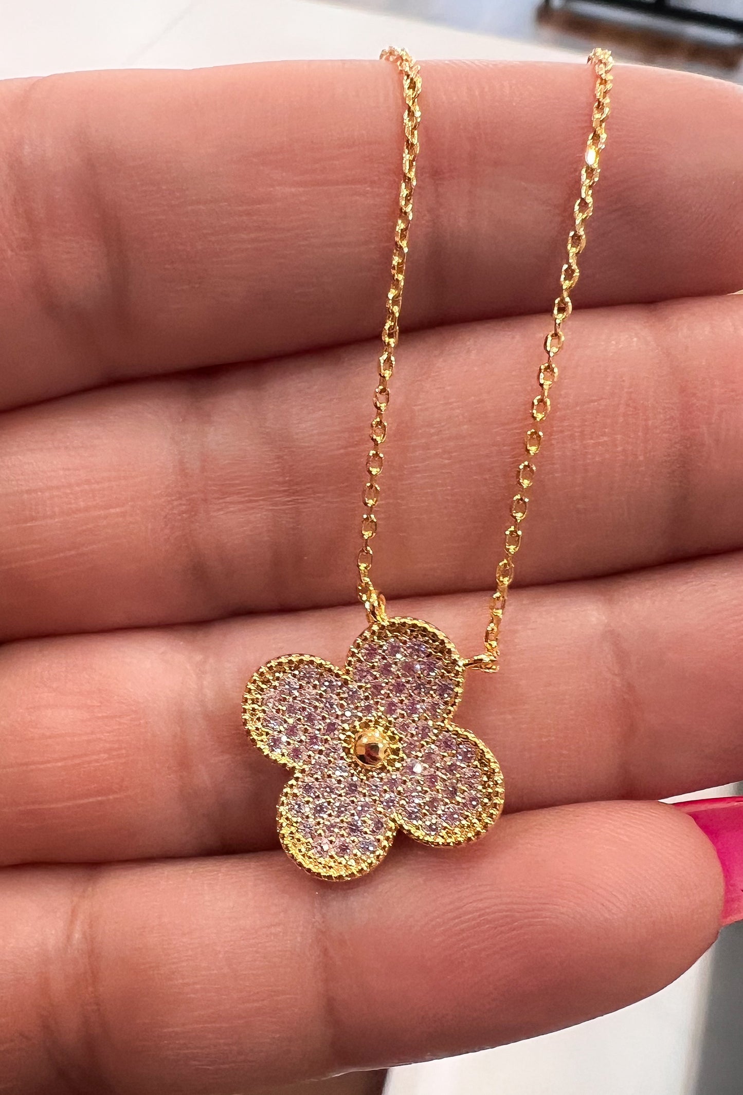 Clover Cubic Zirconia Necklace