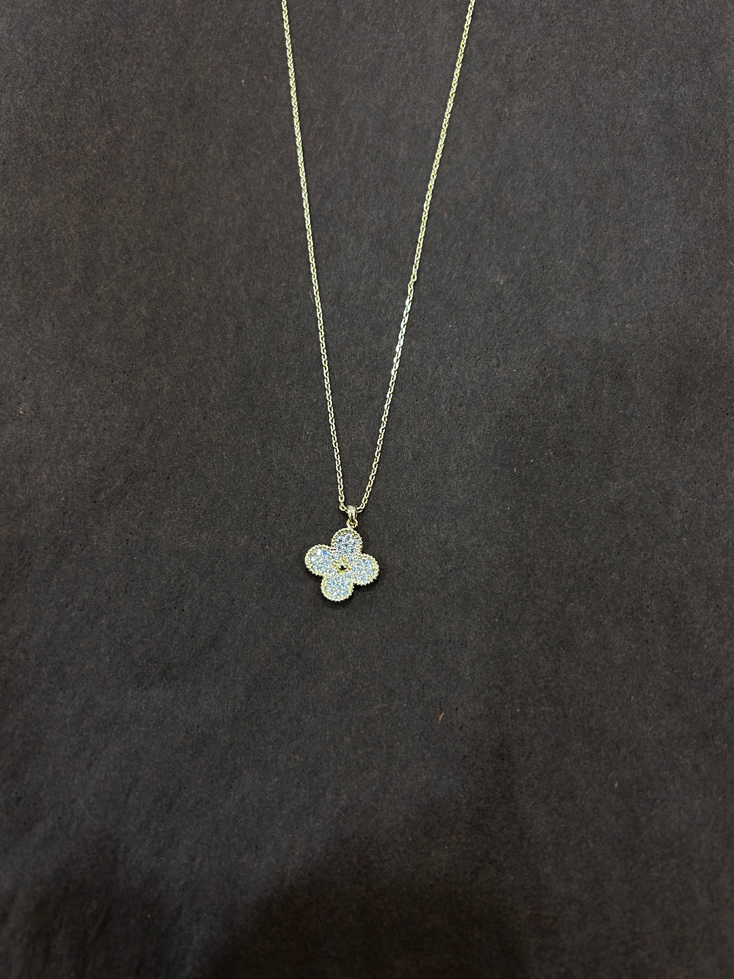 Clover Cubic Zirconia Necklace- Small