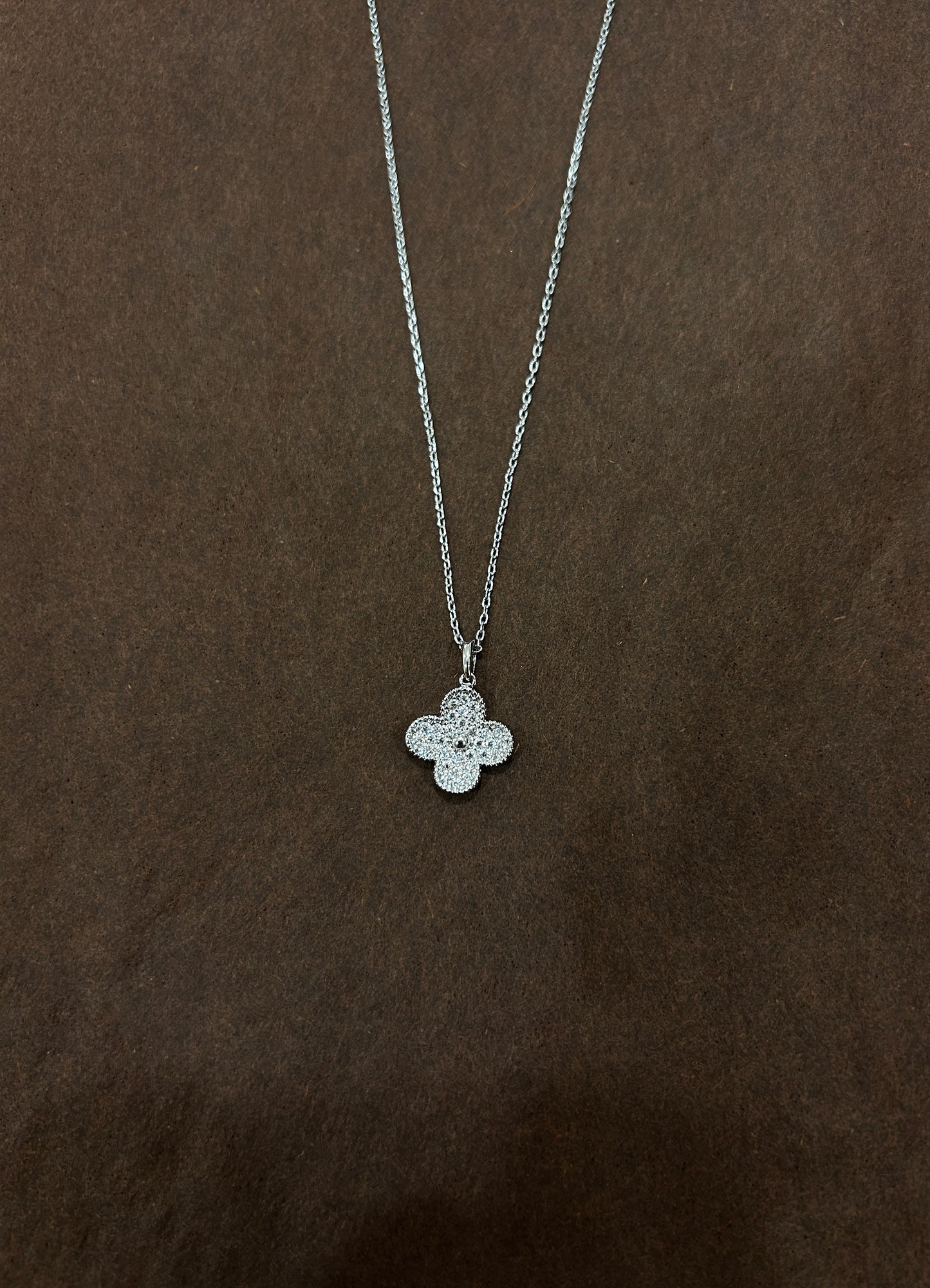 Clover Cubic Zirconia Necklace- Small