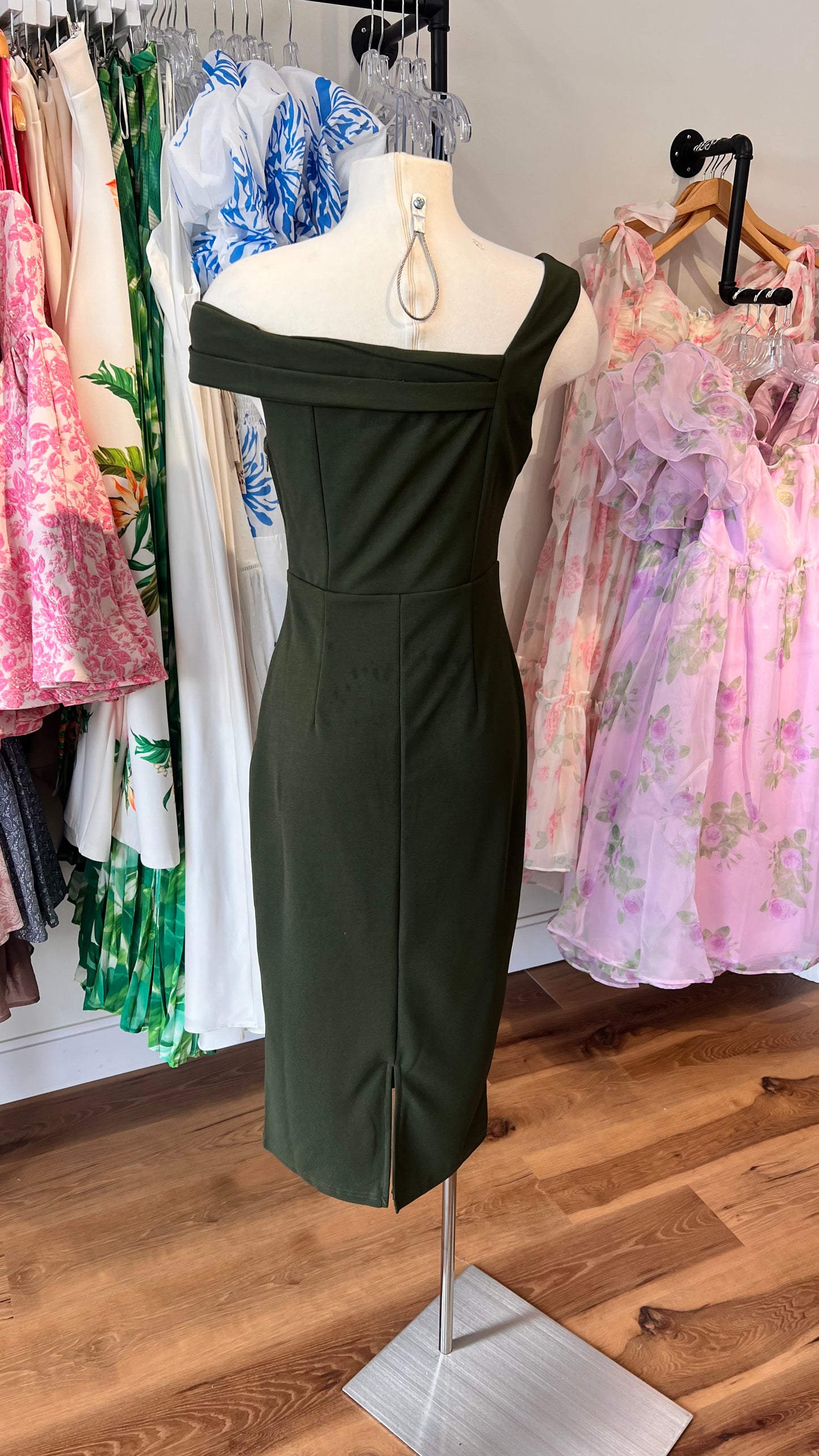 Laura Olive Green Dress