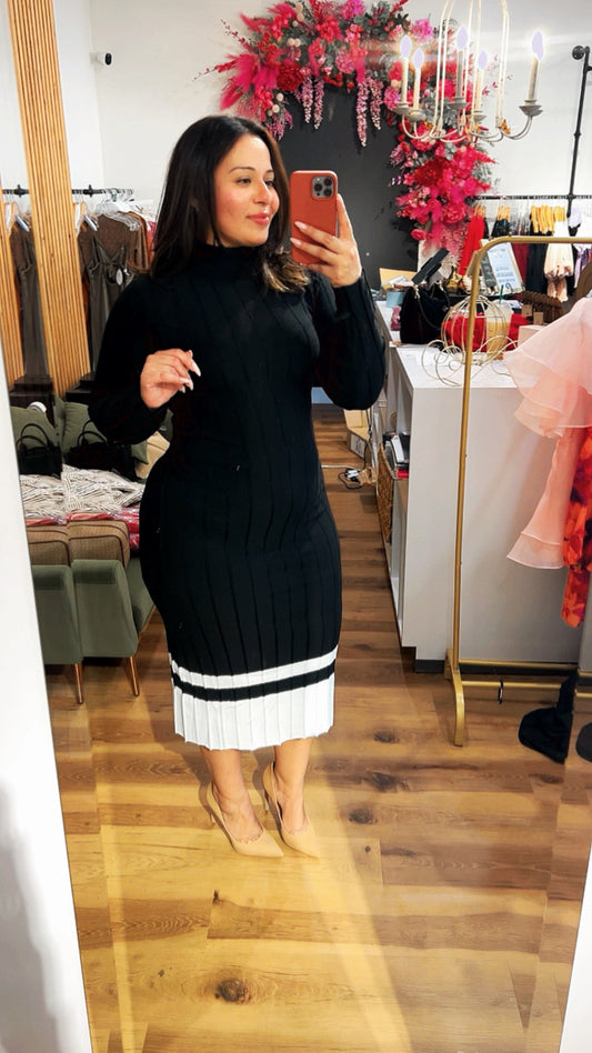 Black/ Ivory Sweater Dress