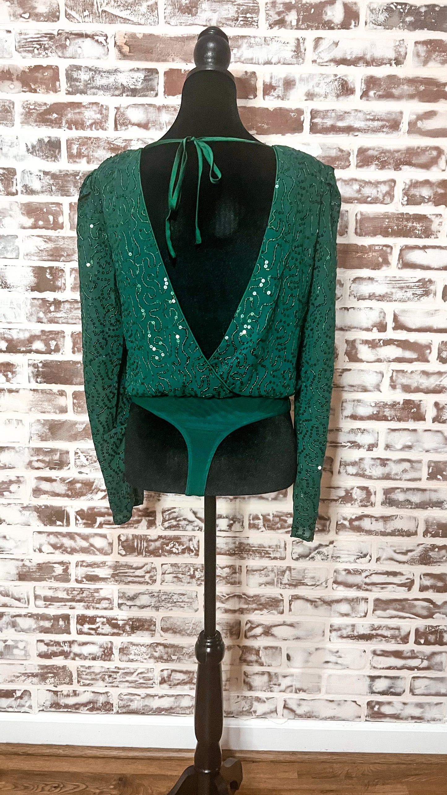 Evergreen Sequin Bodysuit- Longsleeve